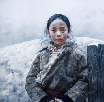 Tibetan Painting - Girl AX Tibet